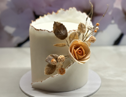 Wrap cake with whimsical floral spray