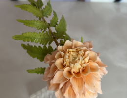 Dahlia with ferns wired spray