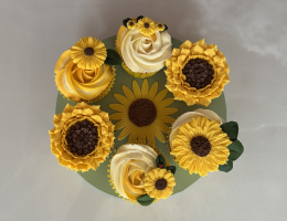 Sunflower cupcake platter