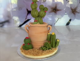 Mini cactus urn cake