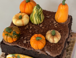 Pumpkin Patch Cake with chocolate soil
