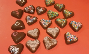 Chocolate sprinkle hearts